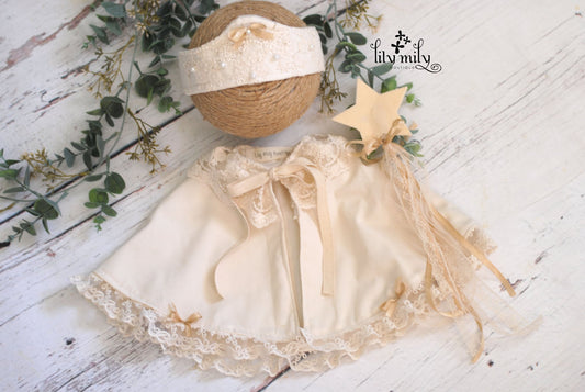 Princess caplet with crown and magic wand