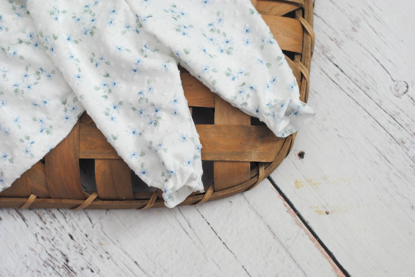 Newborn Pajamas, Swiss dots, White and Blue Floral, Going Home Outfit, First Photo Session.