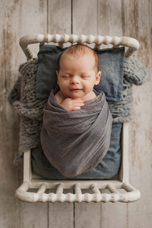 Denim Fitted Sheet, Envelope Pillowcase, Boy-Girl Photo Prop, Newborn Photography