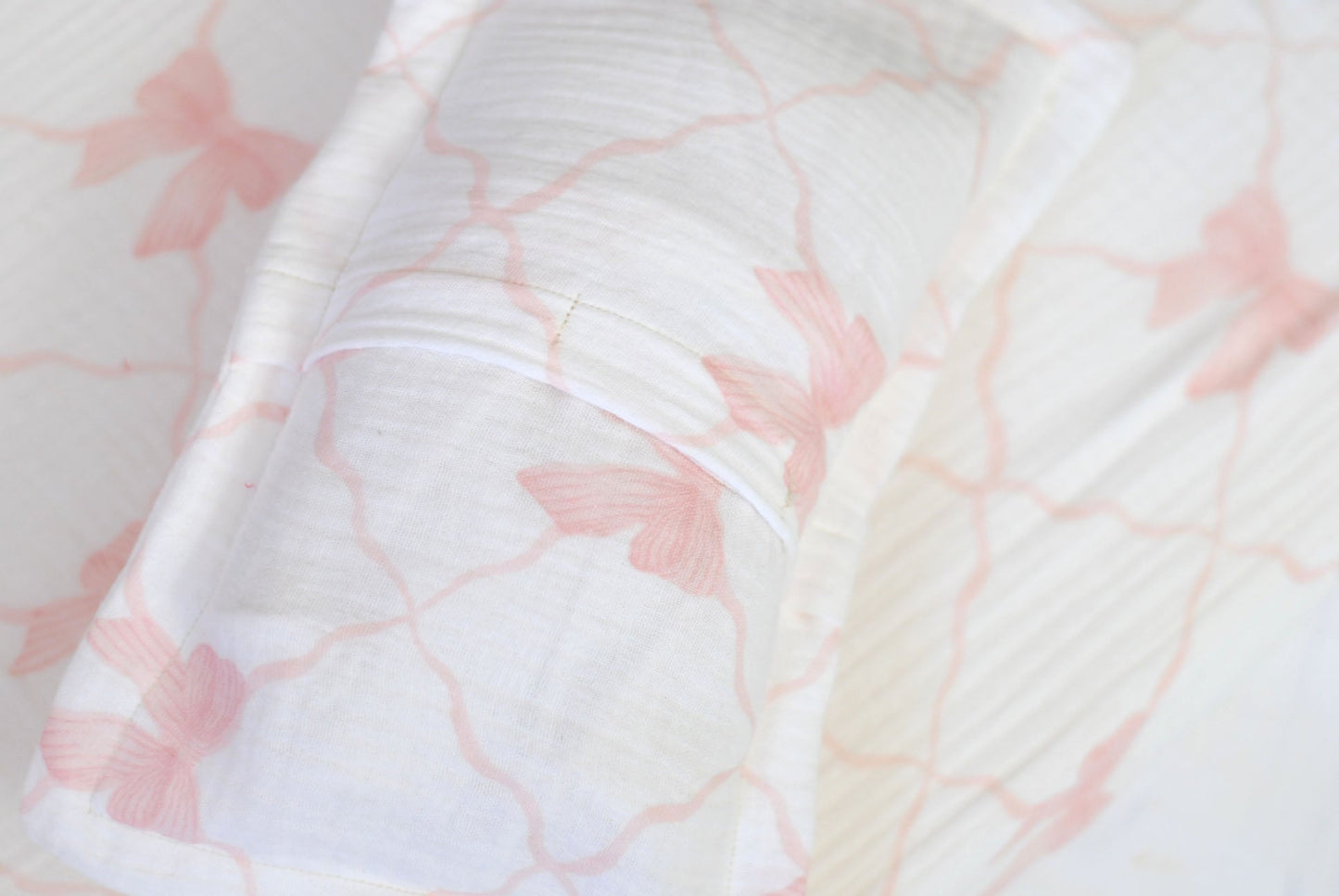 Bed Linens | Fitted Sheet & Pillowcase, Pink Bows